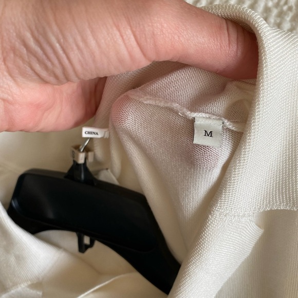 Sandro Men’s Short Sleeve Shirt in Cream Size M Button Down Knit Boxy Shirt - Picture 5 of 10